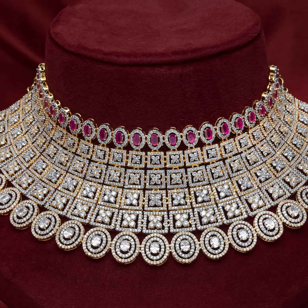 CZ Ruby Choker Set