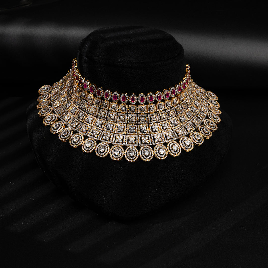 CZ Ruby Choker Set
