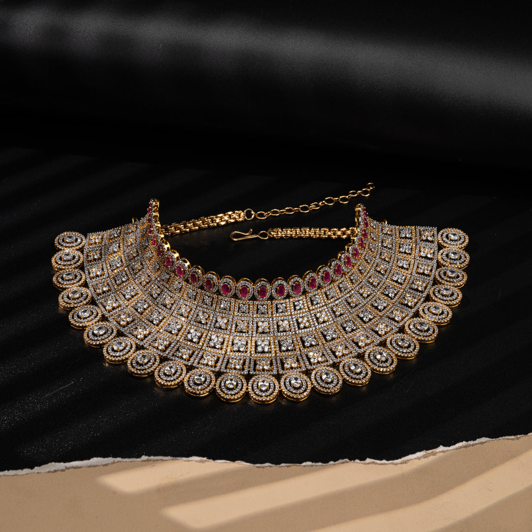 CZ Ruby Choker Set