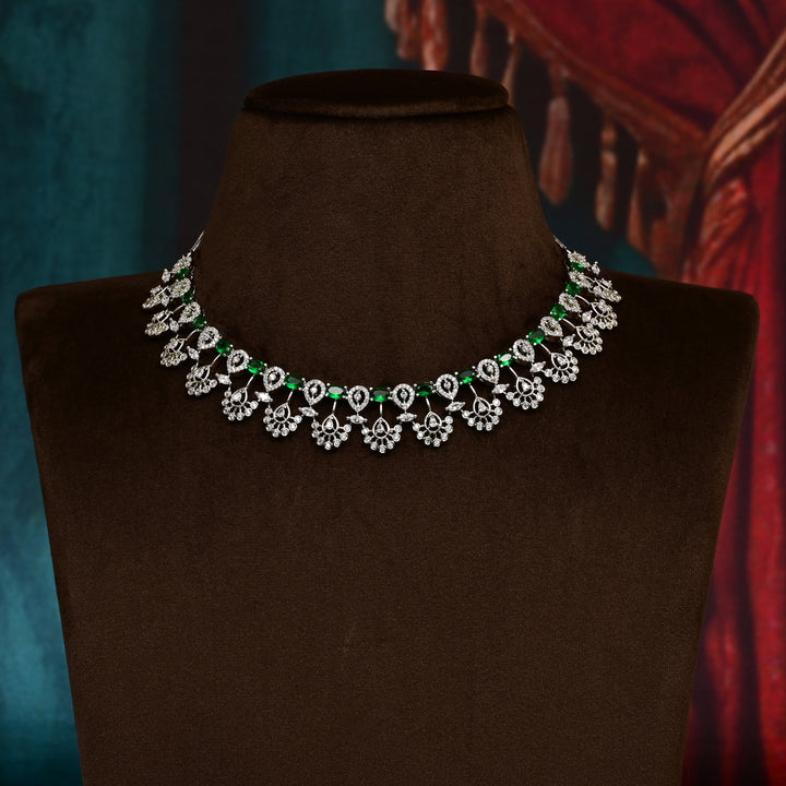CZ Emerald Necklace Set