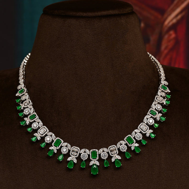 CZ Emerald Necklace Set