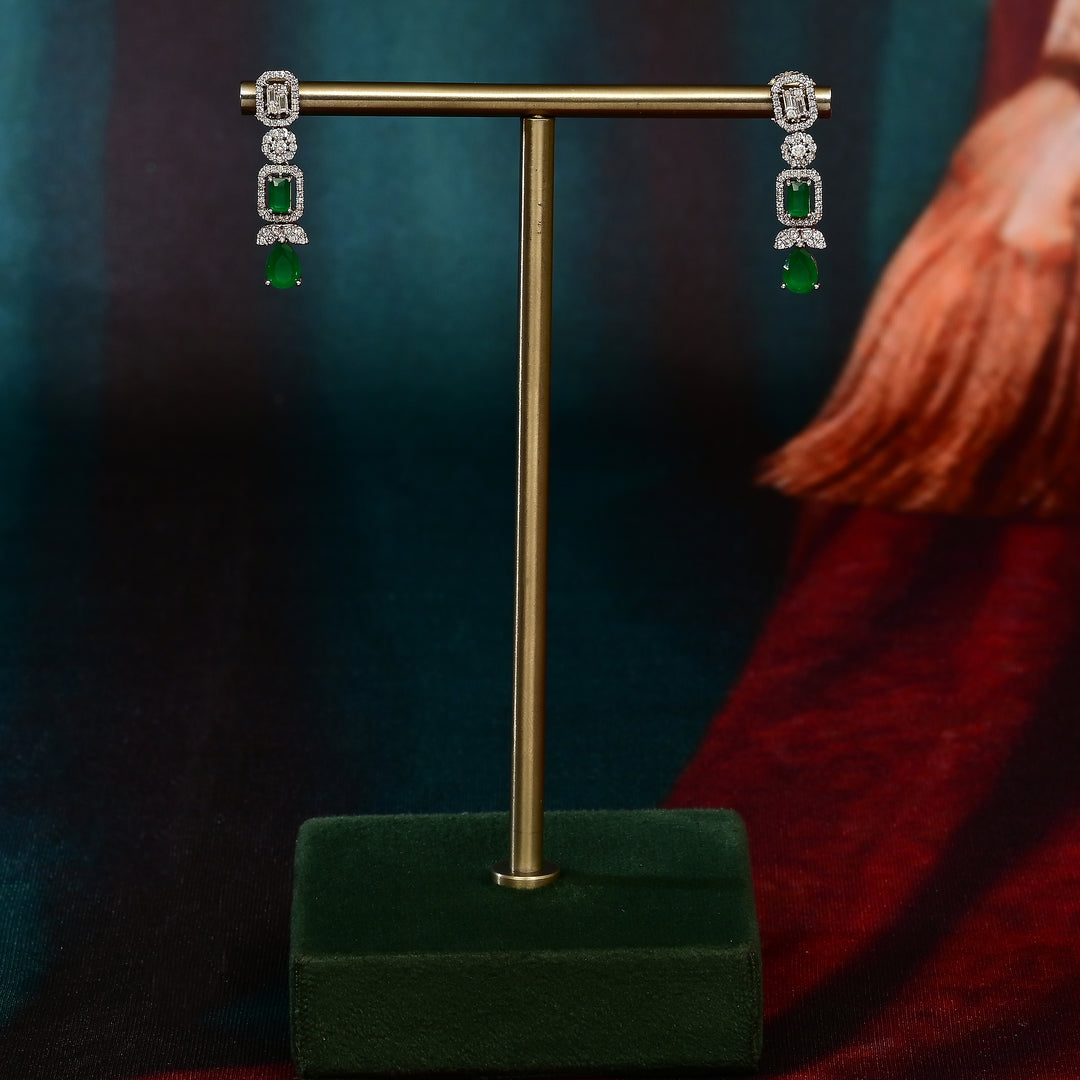 CZ Emerald Necklace Set