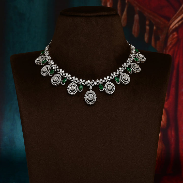 CZ Emerald Necklace Set