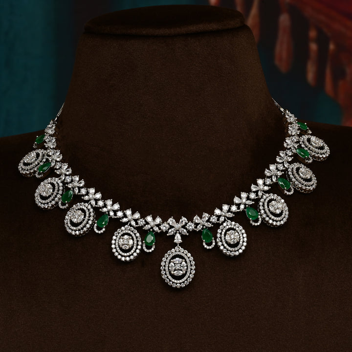 CZ Emerald Necklace Set