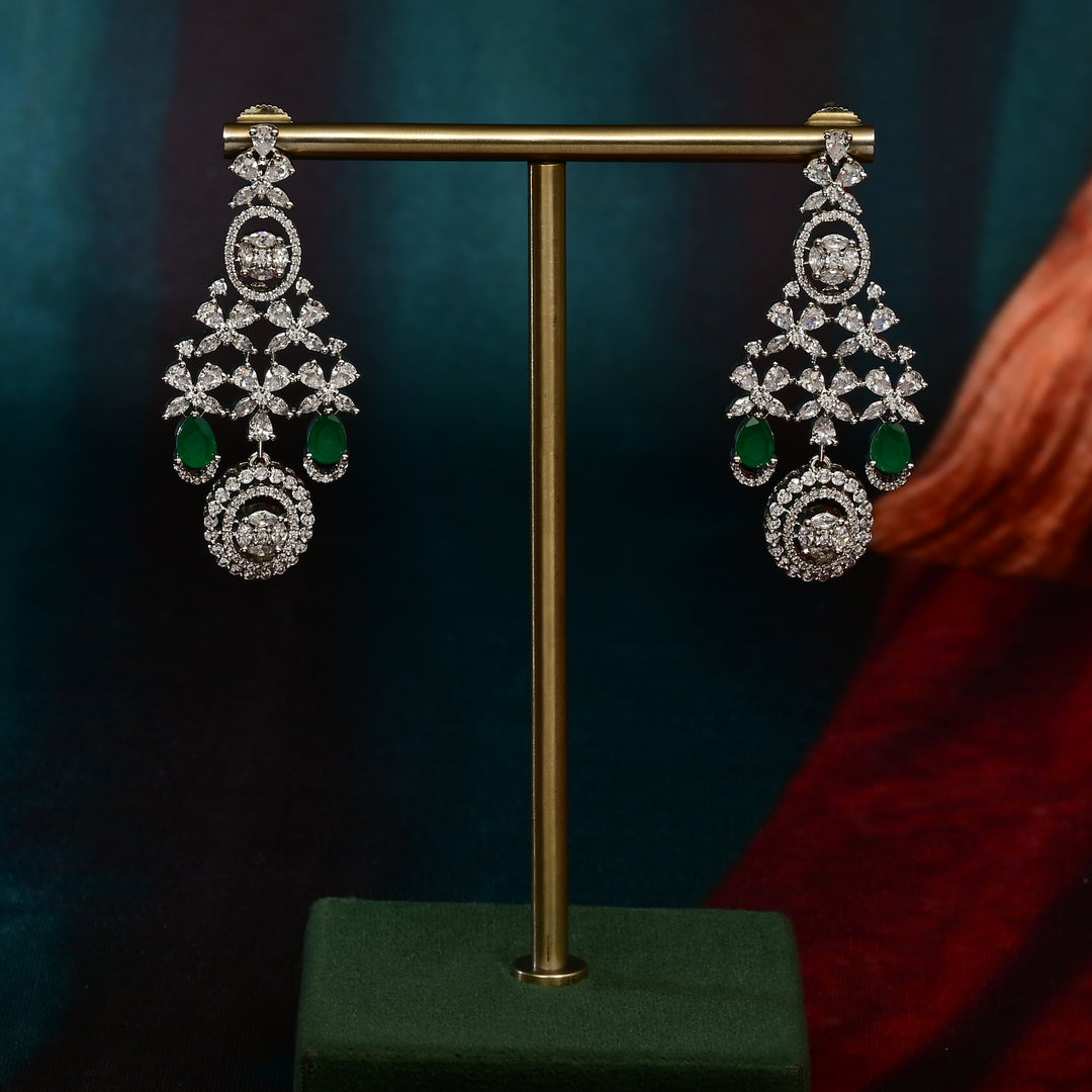 CZ Emerald Necklace Set