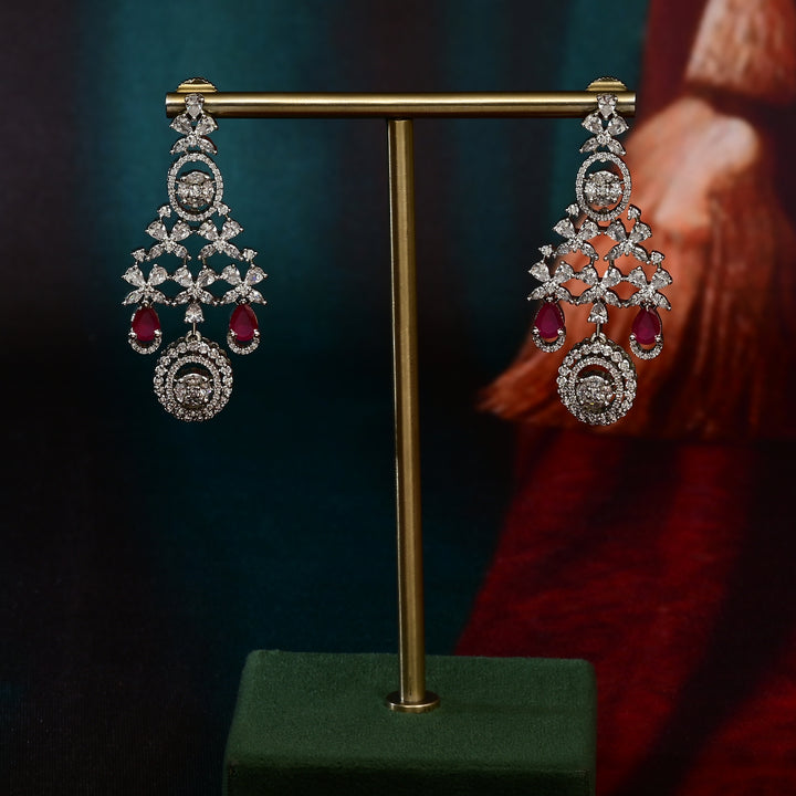 CZ Ruby Necklace Set
