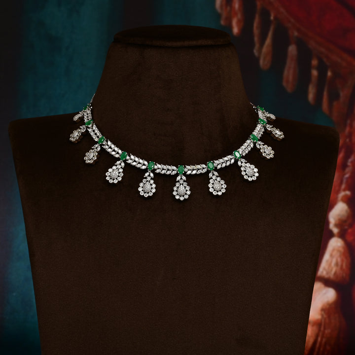 CZ Emerald Necklace Set