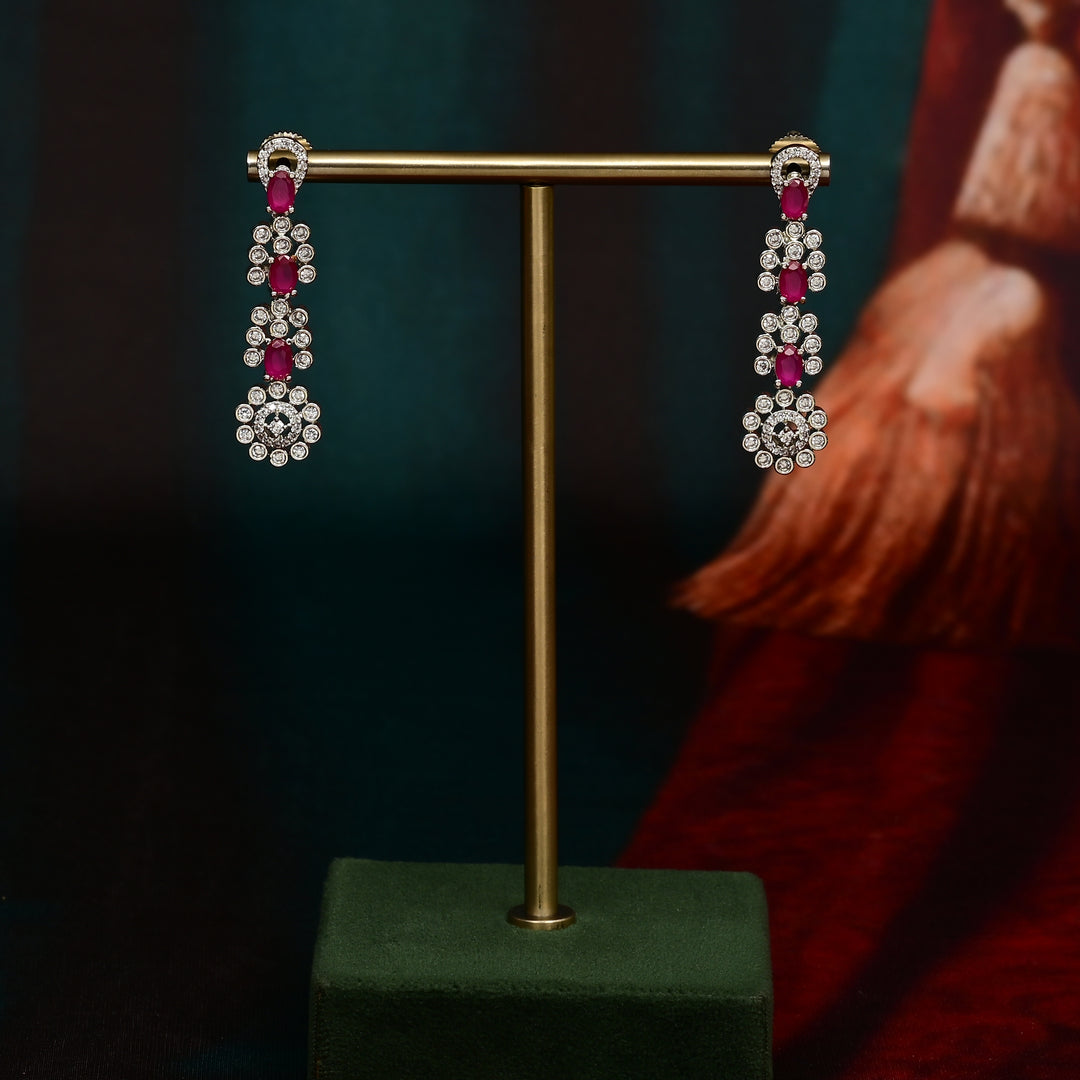 CZ Ruby Necklace Set