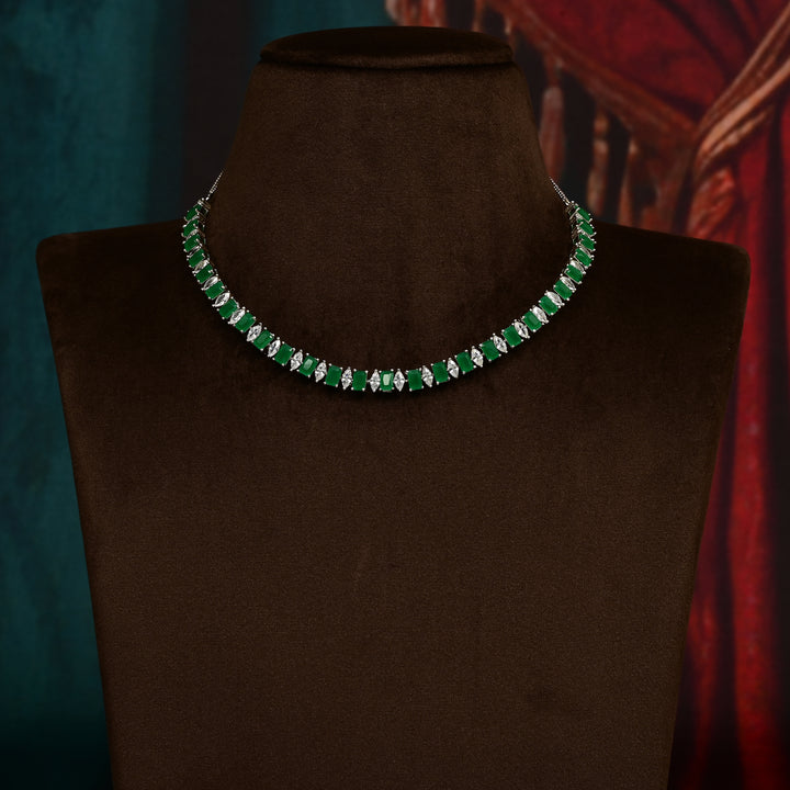 CZ Emerald Necklace Set