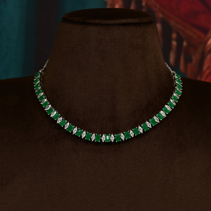CZ Emerald Necklace Set