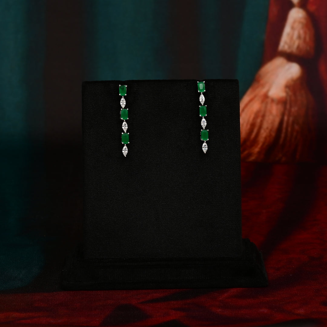 CZ Emerald Necklace Set