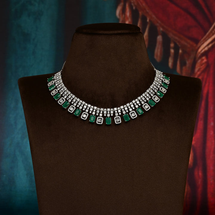 CZ Emerald Necklace Set