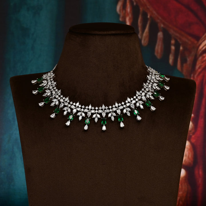 CZ Emerald Necklace Set