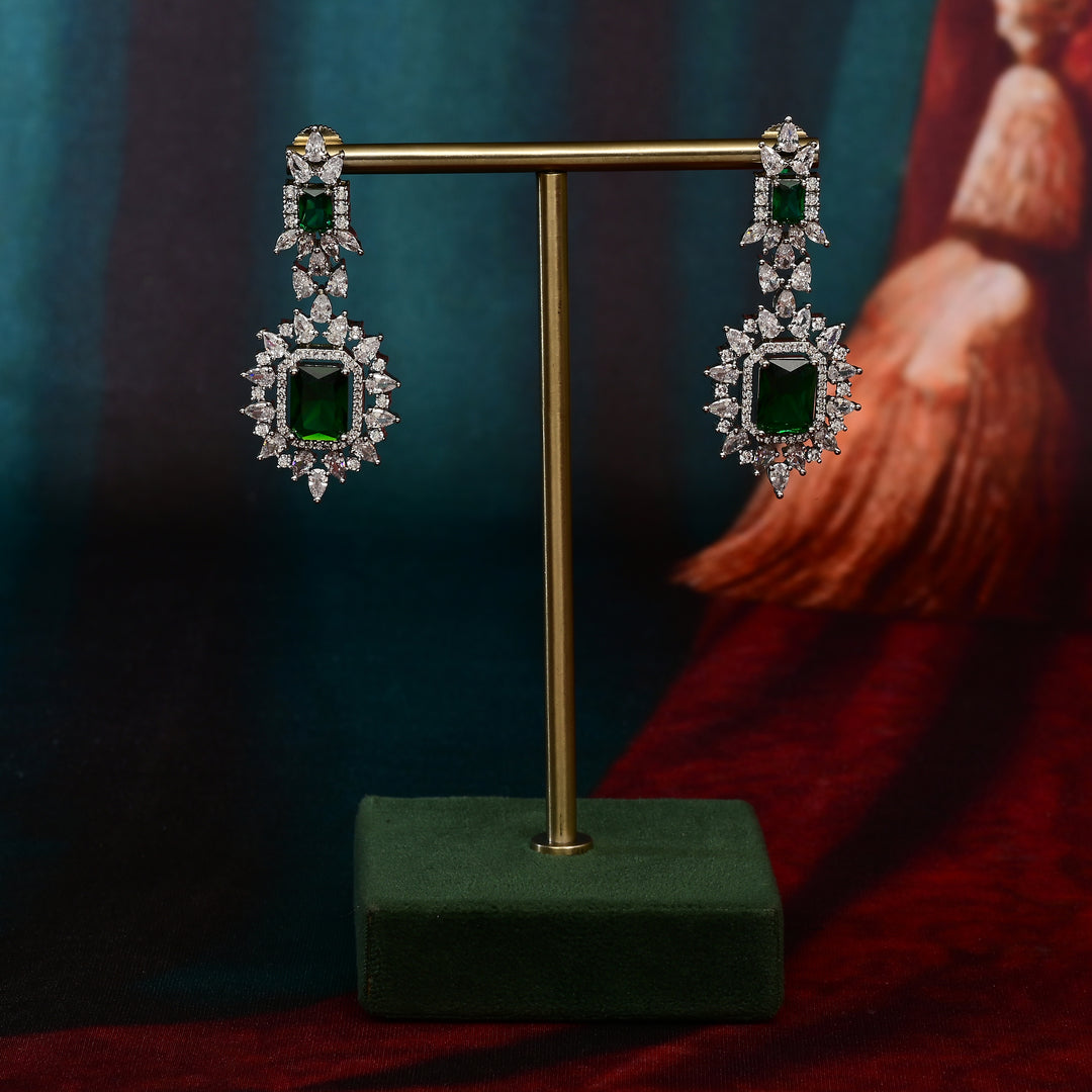 CZ Emerald Necklace Set