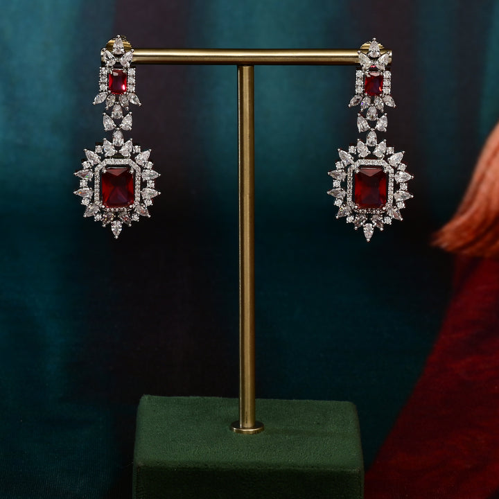 CZ Ruby Necklace Set