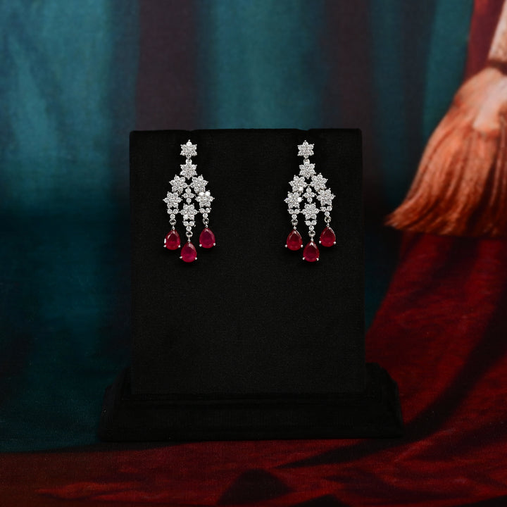 CZ Ruby Necklace Set