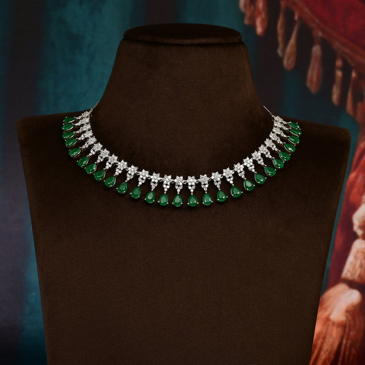 CZ Emerald Necklace Set