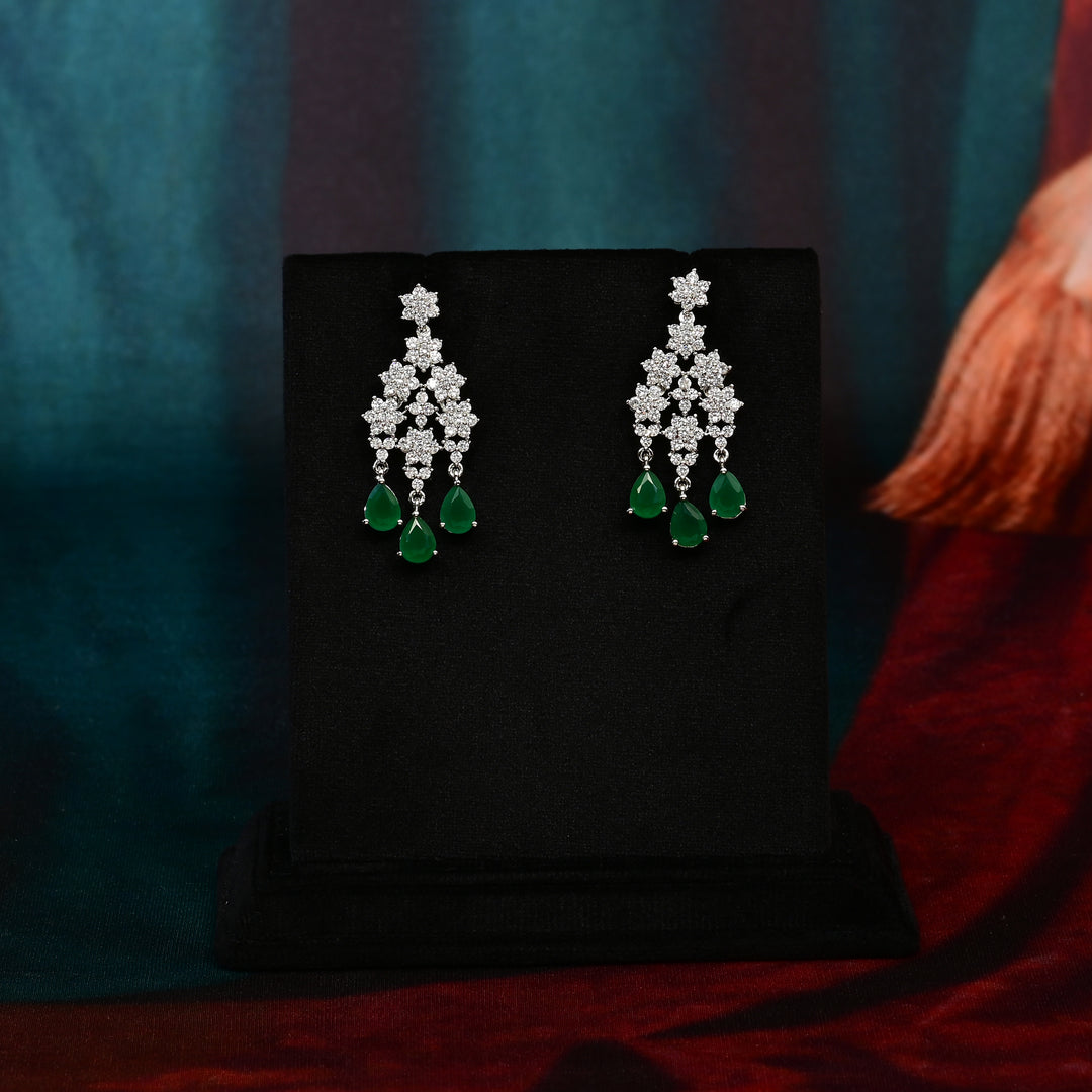 CZ Emerald Necklace Set