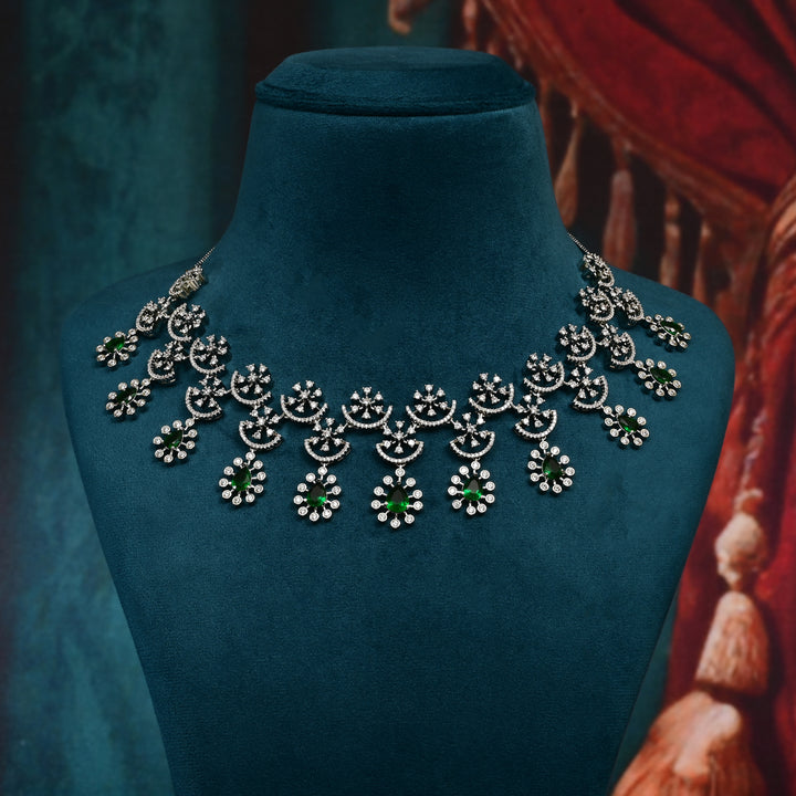 CZ Emerald Necklace Set