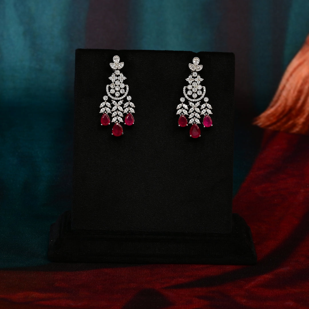 CZ Ruby Necklace Set
