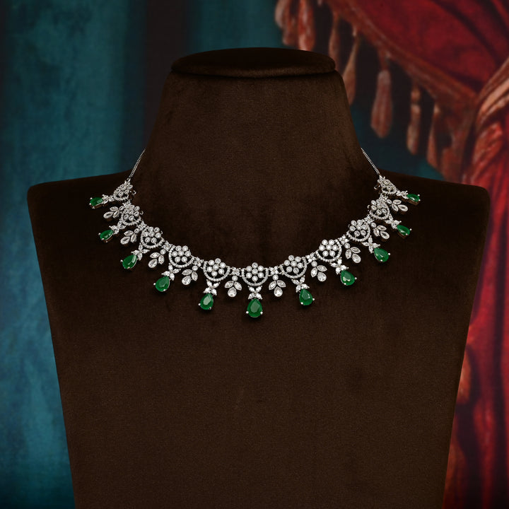 CZ Emerald Necklace Set