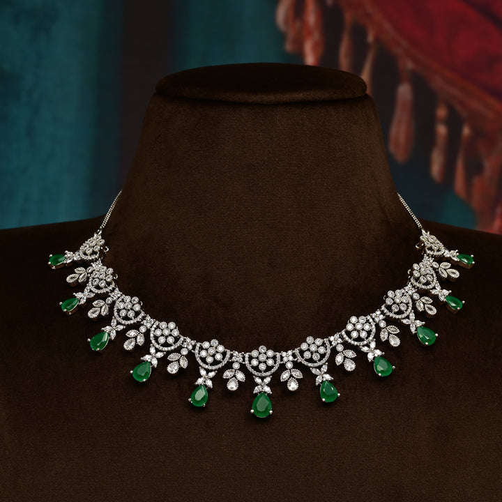 CZ Emerald Necklace Set
