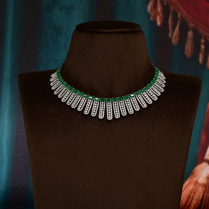 CZ Emerald Necklace Set