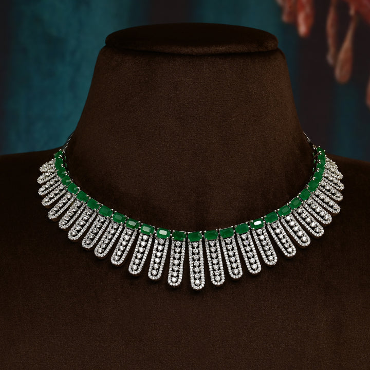 CZ Emerald Necklace Set