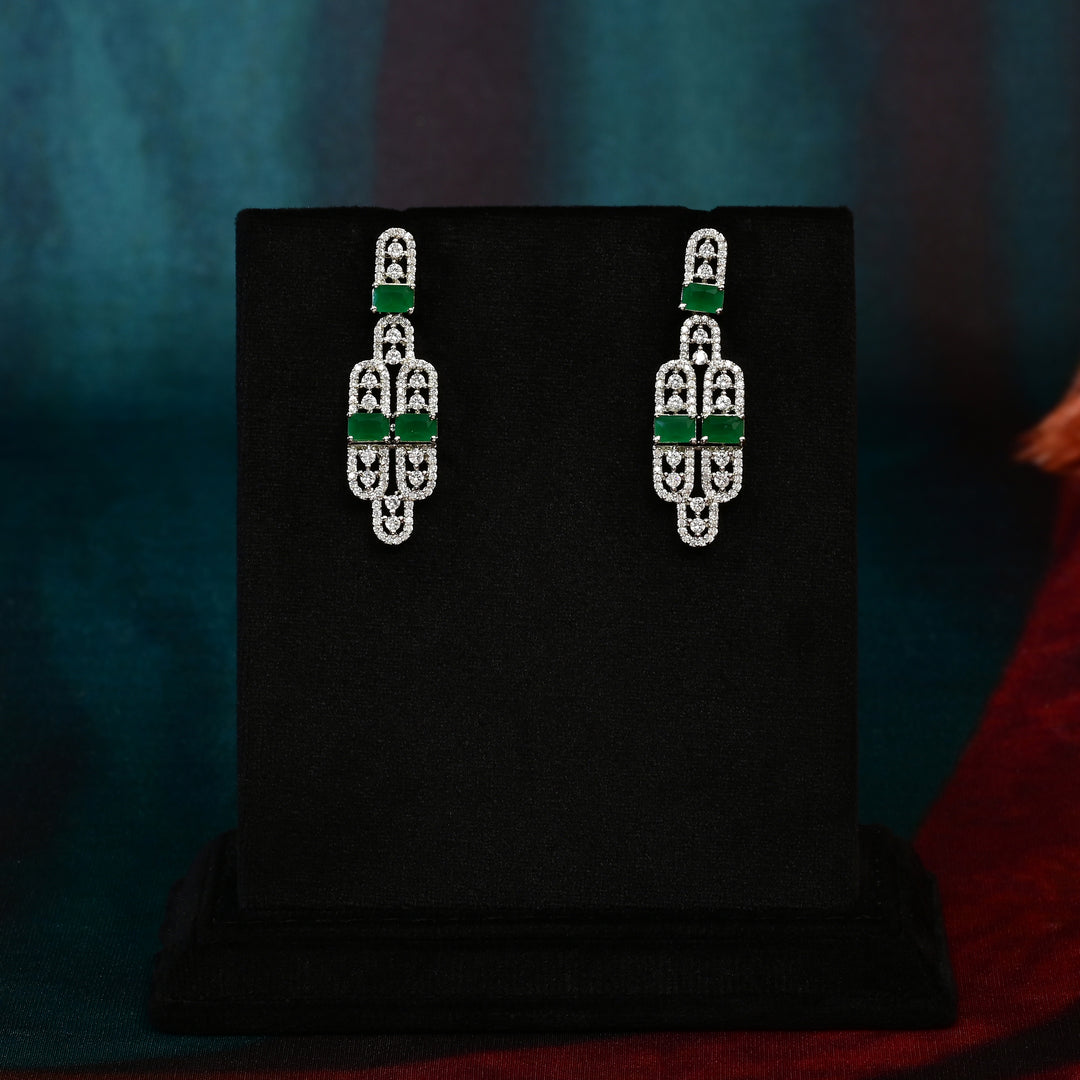 CZ Emerald Necklace Set