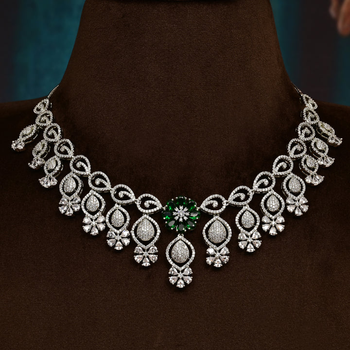 CZ Emerald Necklace Set