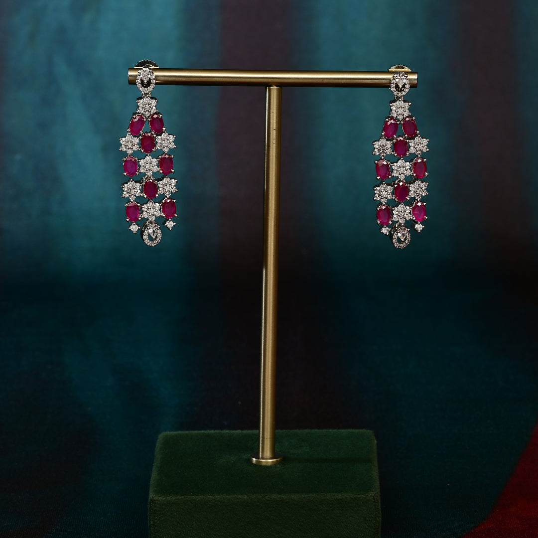CZ Ruby Necklace Set