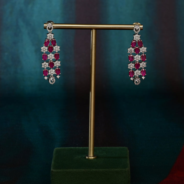 CZ Ruby Necklace Set