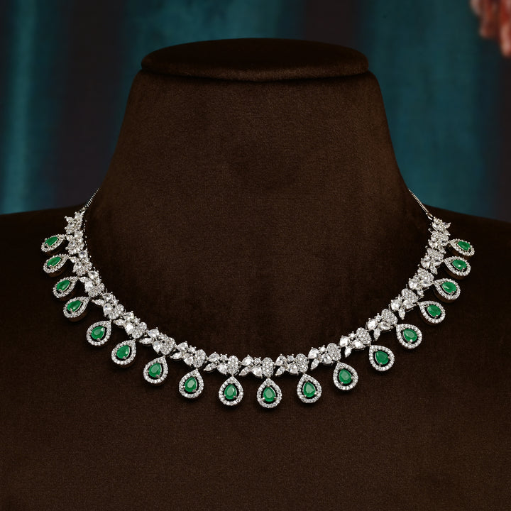 CZ Emerald Necklace Set