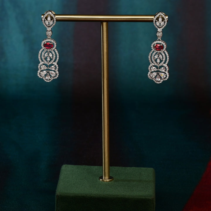 CZ Ruby Necklace Set