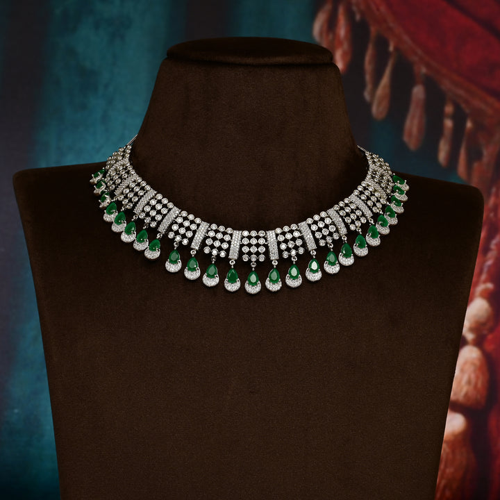 CZ Emerald Necklace Set