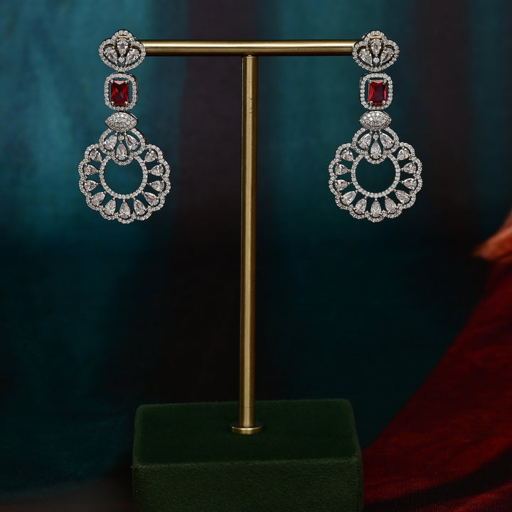 CZ Ruby Necklace Set