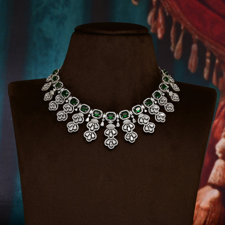 CZ Emerald Necklace Set
