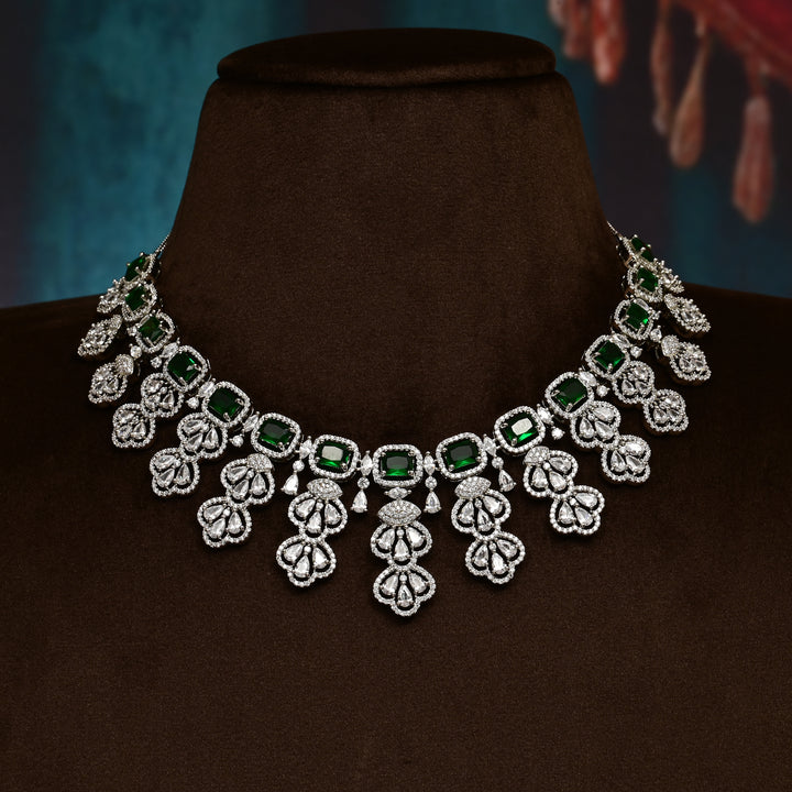 CZ Emerald Necklace Set