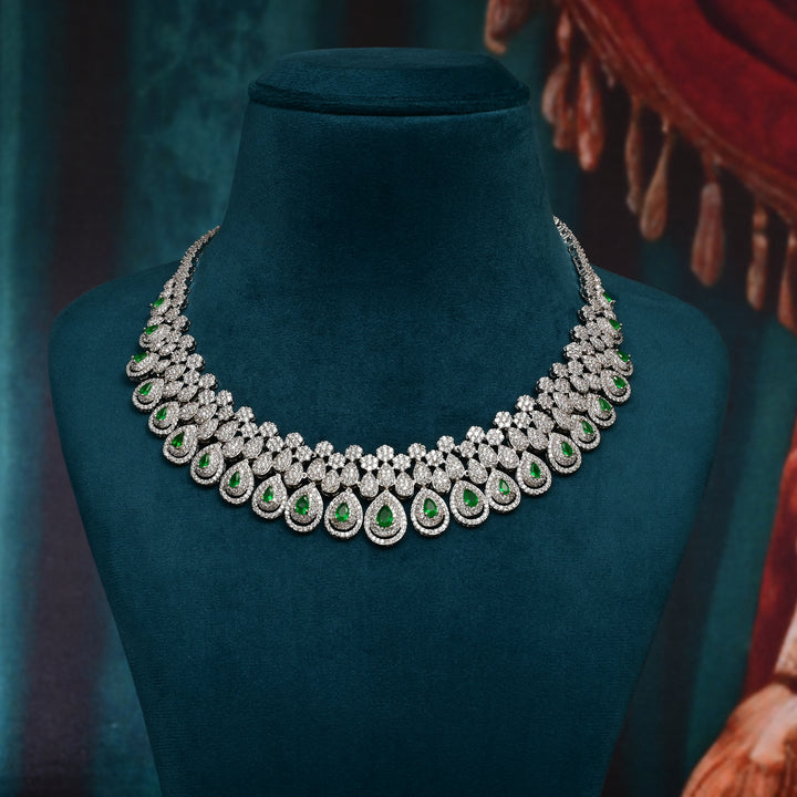 CZ Emerald Necklace Set