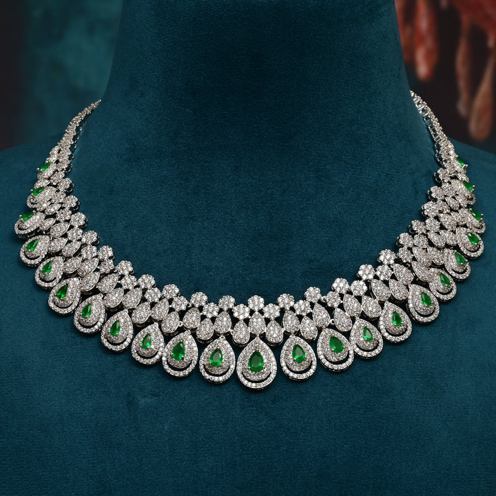 CZ Emerald Necklace Set