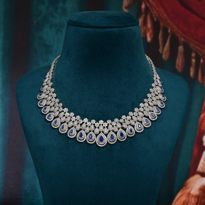 CZ Sapphire Necklace Set