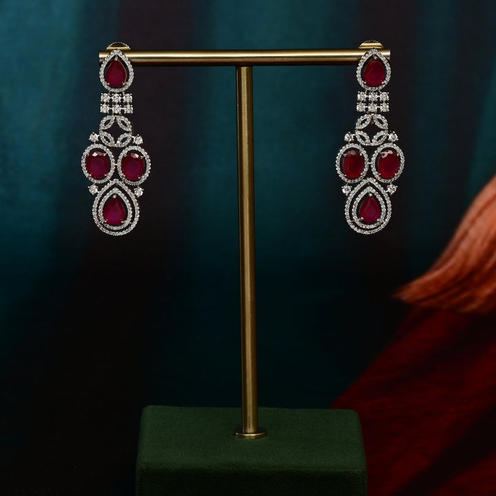 CZ Ruby Necklace Set