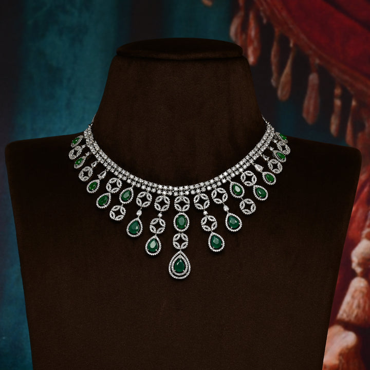 CZ Emerald Necklace Set