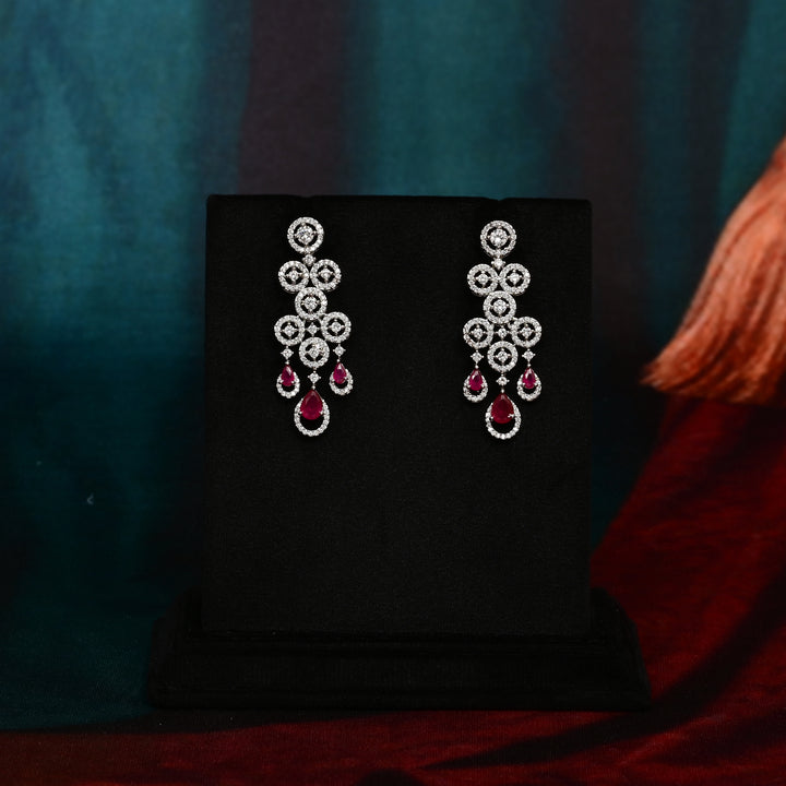 CZ Ruby Necklace Set