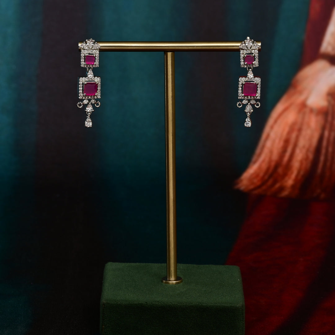 CZ Ruby Necklace Set