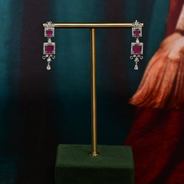 CZ Ruby Necklace Set