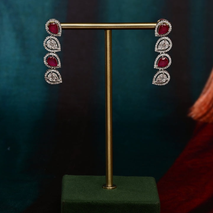 CZ Ruby Necklace Set