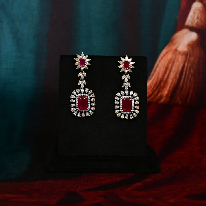CZ Ruby Necklace Set