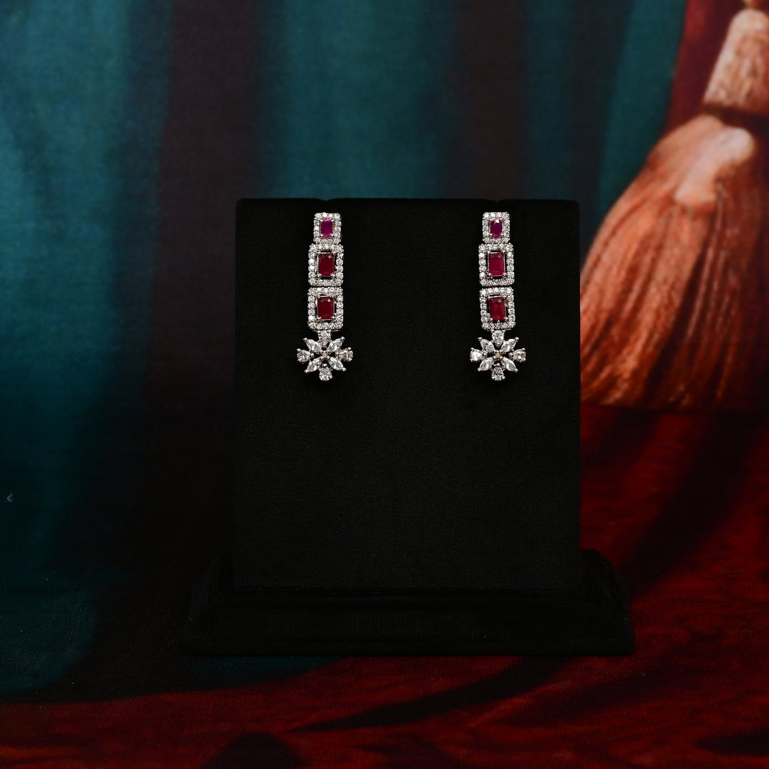 CZ Ruby Necklace Set