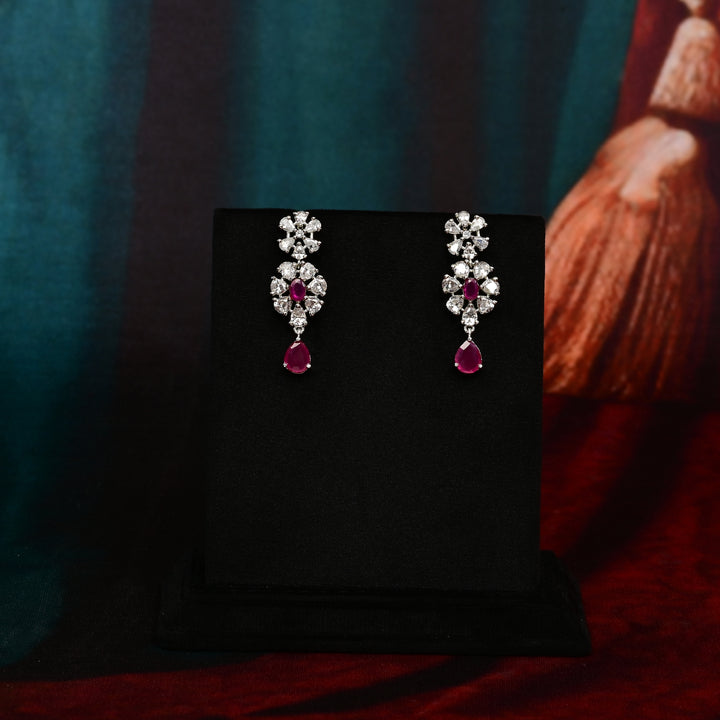 CZ Ruby Necklace Set